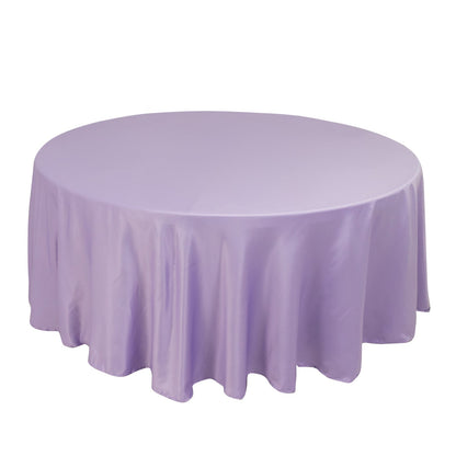 Lamour Satin 108" Round Tablecloth Lavender Lilac - Durable & Silk-Like Table Cover Pro Linens