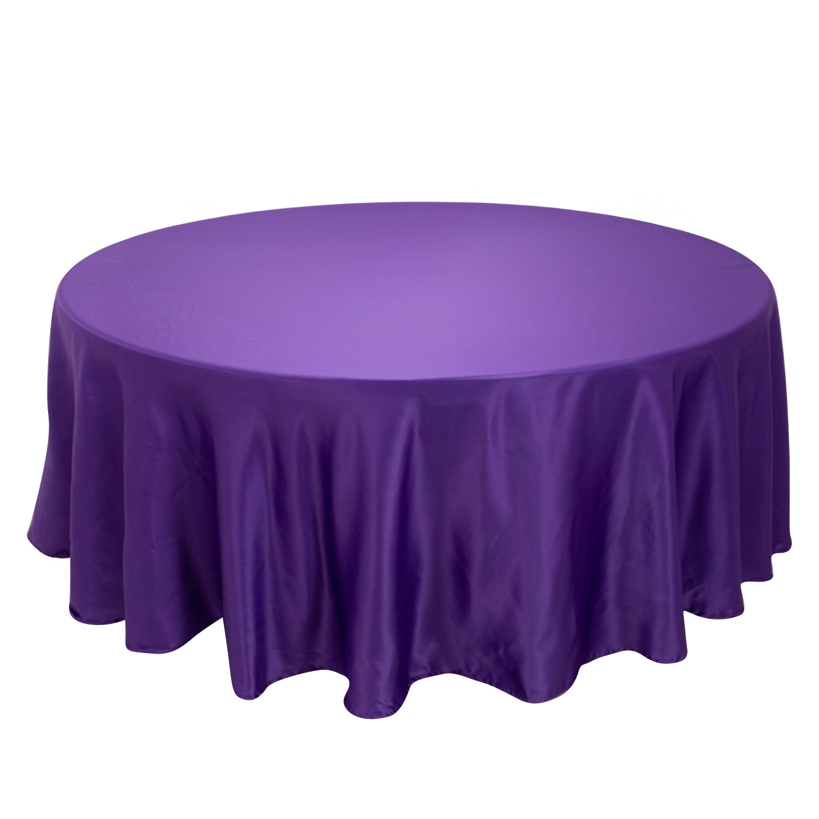 Lamour Satin 108" Round Tablecloth Purple - Durable & Silk-Like Table Cover Pro Linens