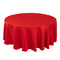 Lamour Satin 108" Round Tablecloth Red - Durable & Silk-Like Table Cover Pro Linens