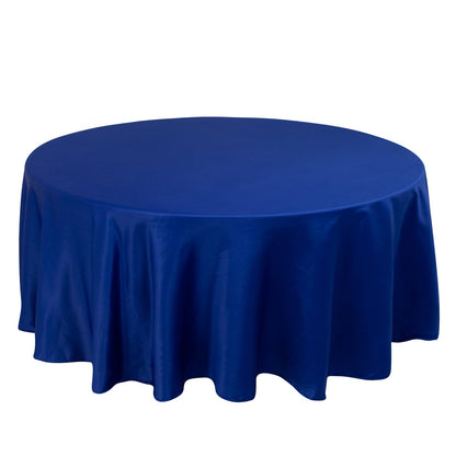 Lamour Satin 108" Round Tablecloth Royal Blue - Durable & Silk-Like Table Cover Pro Linens