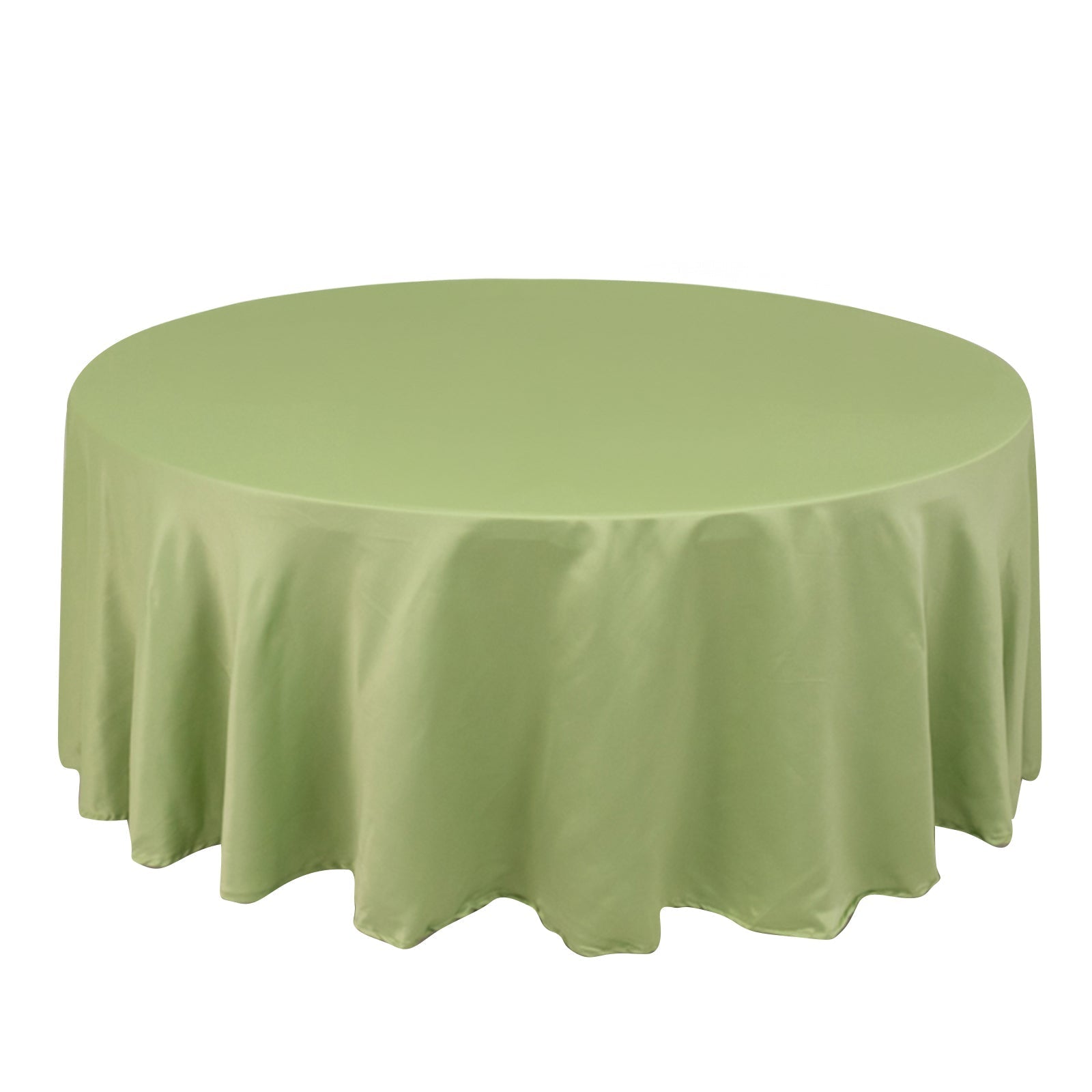 Lamour Satin 108" Round Tablecloth Sage Green - Durable & Silk-Like Table Cover Pro Linens