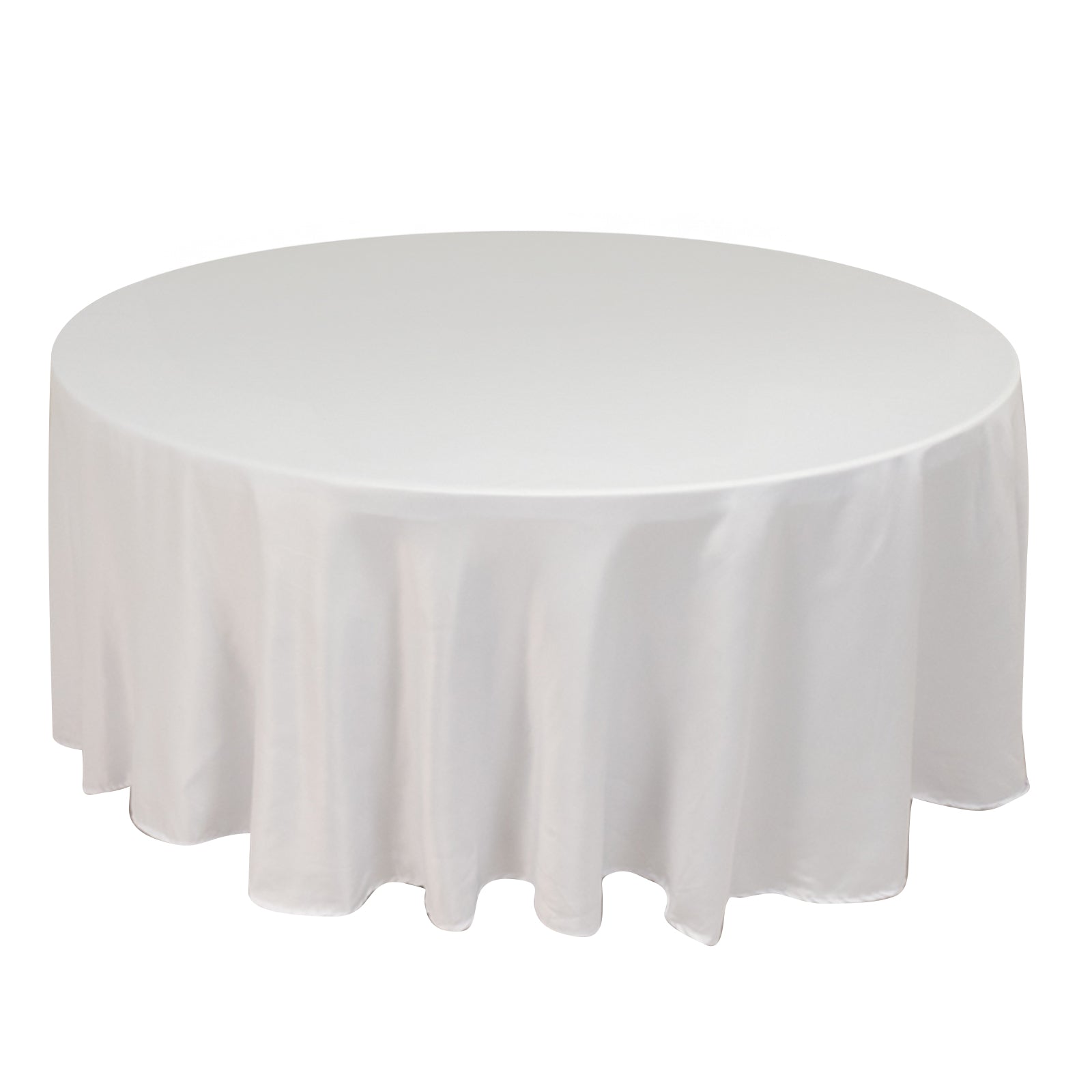 Lamour Satin 108" Round Tablecloth White - Durable & Silk-Like Table Cover for Classy Weddings & Events Pro Linens