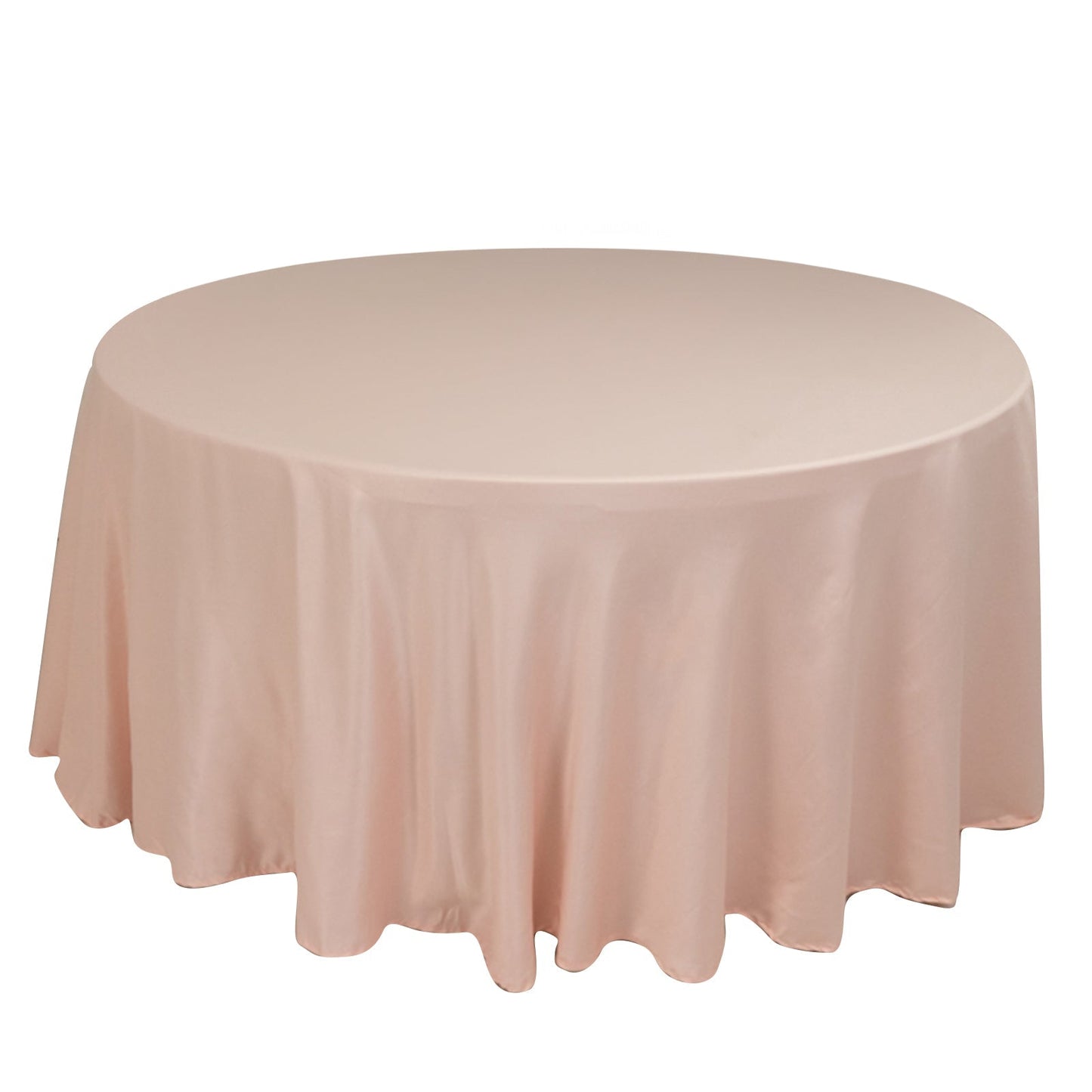 Lamour Satin 120" Round Tablecloth Blush - Seamless Table Cover with Soft Tempered Sheen Pro Linens