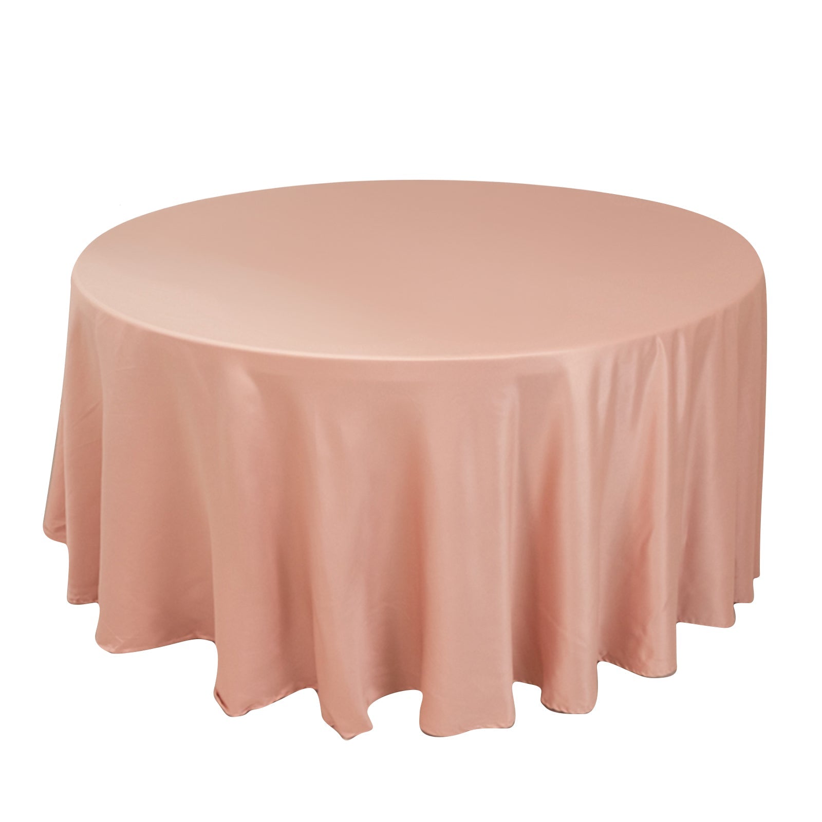 Lamour Satin 120" Round Tablecloth Dusty Rose - Seamless Table Cover with Soft Tempered Sheen Pro Linens