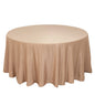 Lamour Satin 120" Round Tablecloth Nude - Seamless Table Cover with Soft Tempered Sheen Pro Linens