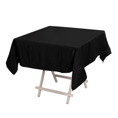 Lamour Satin 54"x54" Square Tablecloth Black - Durable & Silk-Like Table Cover for Weddings & Parties Pro Linens