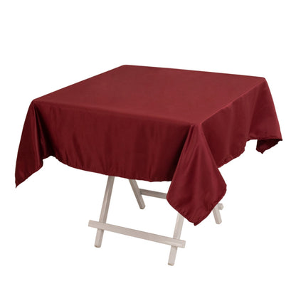 Lamour Satin 54"x54" Square Tablecloth Burgundy - Durable & Silk-Like Table Cover Pro Linens