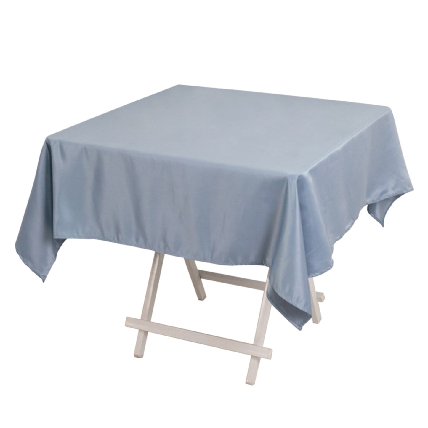 Lamour Satin 54"x54" Square Tablecloth Dusty Blue - Durable & Silk-Like Table Cover Pro Linens