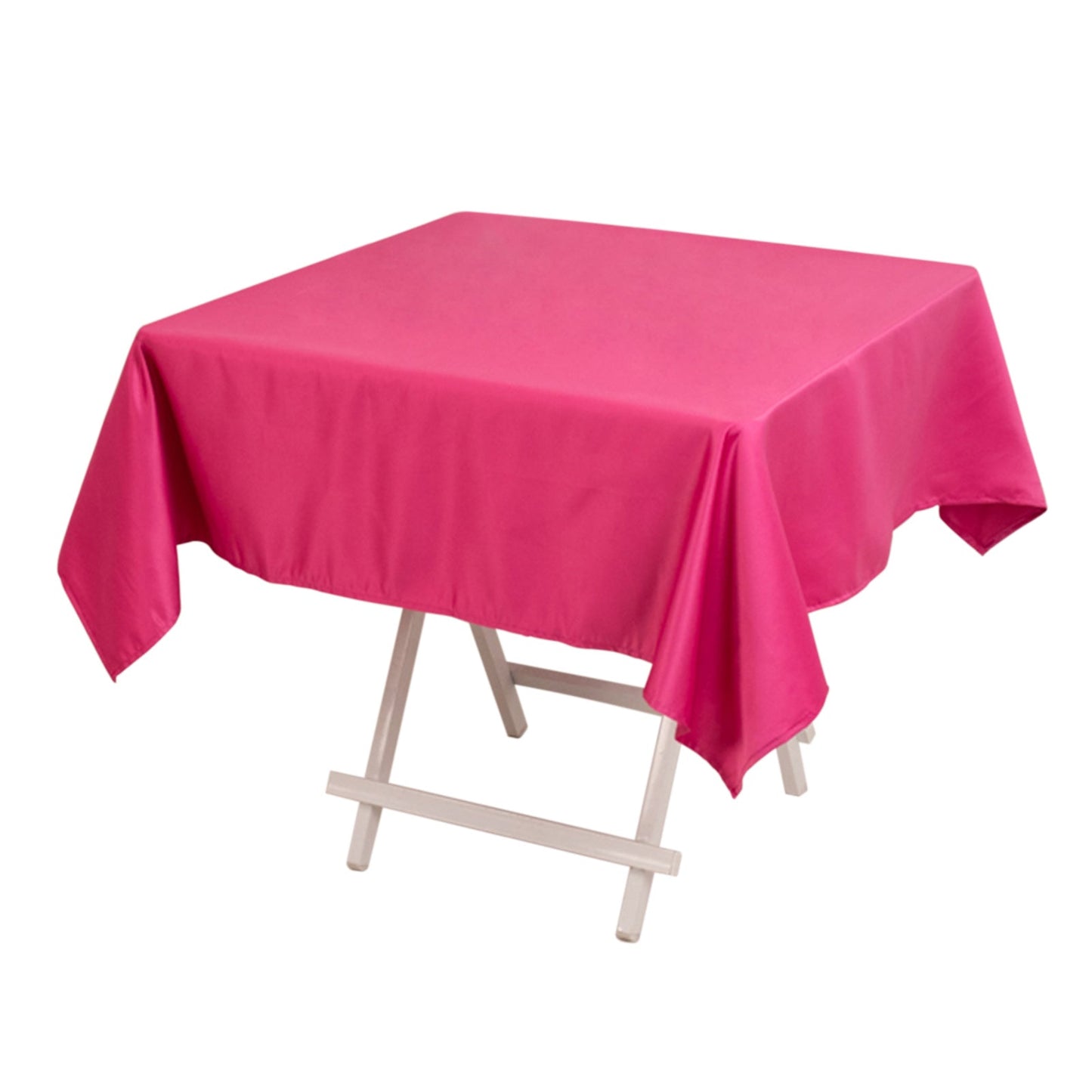 Lamour Satin 54"x54" Square Tablecloth Fuchsia - Durable & Silk-Like Table Cover Pro Linens