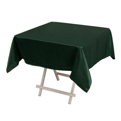 Lamour Satin 54"x54" Square Tablecloth Hunter Emerald Green - Durable & Silk-Like Table Cover Pro Linens