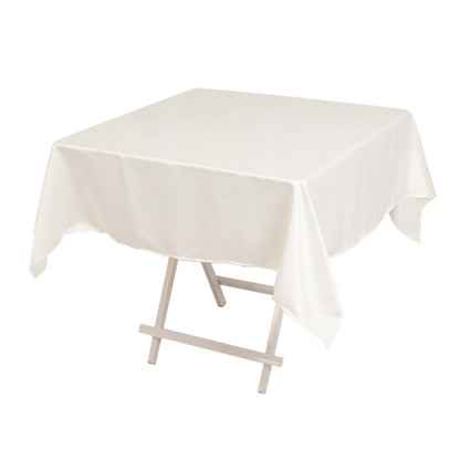 Lamour Satin 54"x54" Square Tablecloth Ivory - Durable & Silk-Like Table Cover Pro Linens