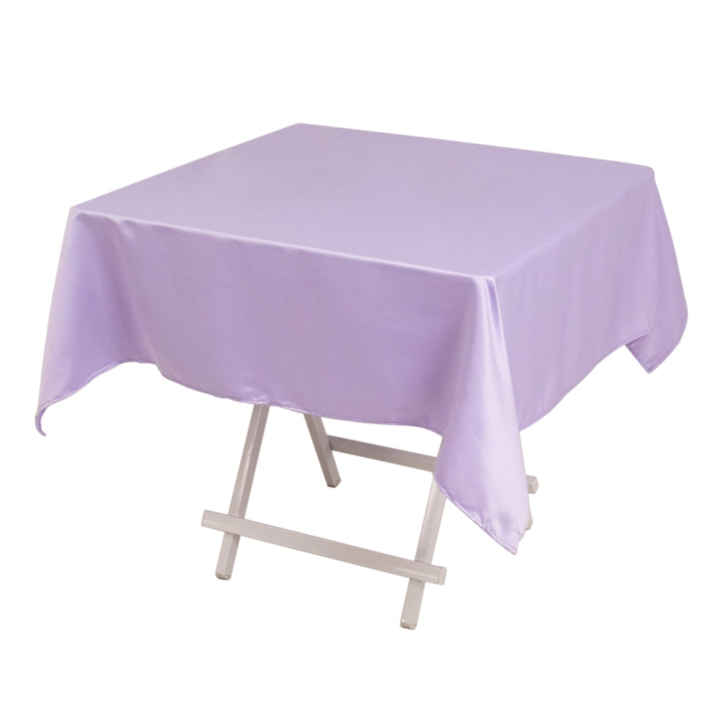 Lamour Satin 54"x54" Square Tablecloth Lavender Lilac - Durable & Silk-Like Table Cover Pro Linens