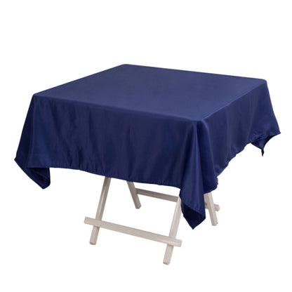 Lamour Satin 54"x54" Square Tablecloth Navy Blue - Durable & Silk-Like Table Cover Pro Linens