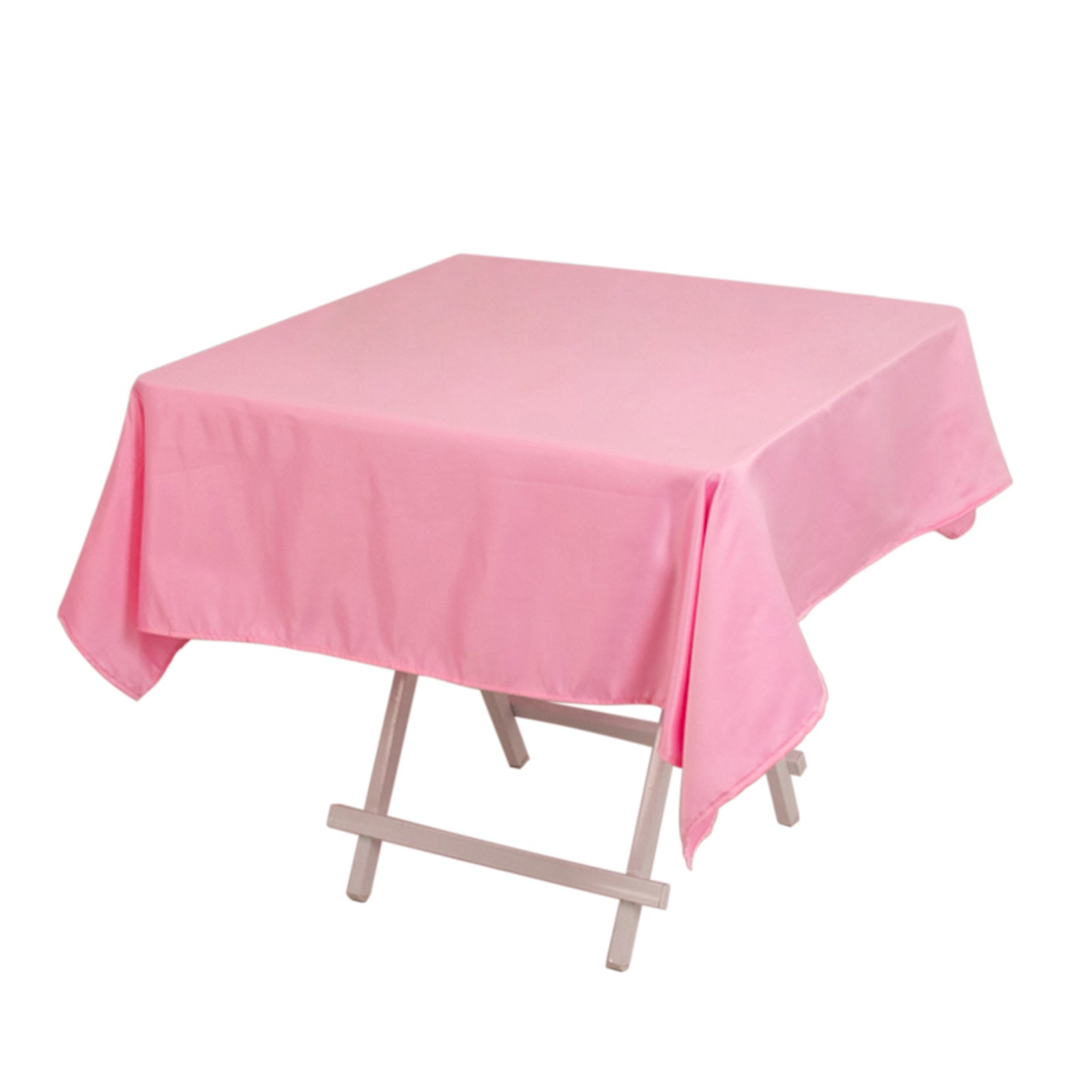 Lamour Satin 54"x54" Square Tablecloth Pink - Durable & Silk-Like Table Cover Pro Linens