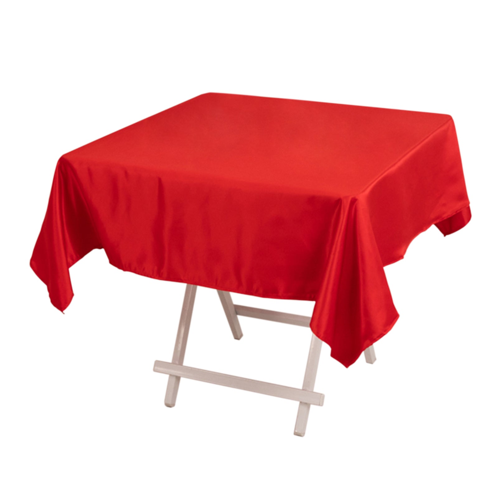 Lamour Satin 54"x54" Square Tablecloth Red - Durable & Silk-Like Table Cover Pro Linens