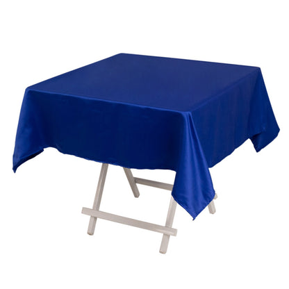 Lamour Satin 54"x54" Square Tablecloth Royal Blue - Durable & Silk-Like Table Cover Pro Linens