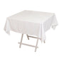 Lamour Satin 54"x54" Square Tablecloth White - Durable & Silk-Like Table Cover for Weddings & Parties Pro Linens