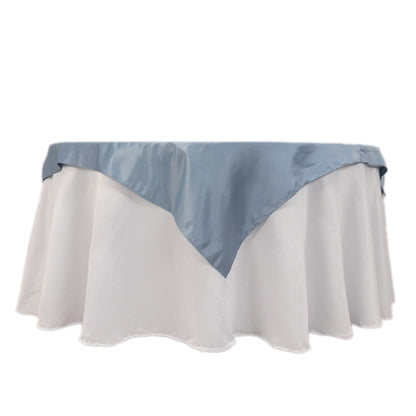 Lamour Satin 54"x54" Table Overlay Square Tablecloth Dusty Blue - Durable & Silk-Like Table Cover Pro Linens