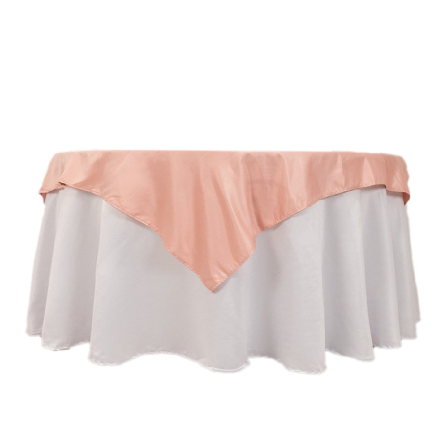 Lamour Satin 54"x54" Table Overlay Square Tablecloth Dusty Rose - Durable & Silk-Like Table Cover Pro Linens