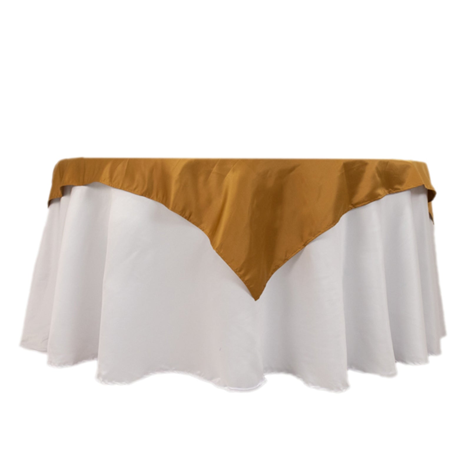 Lamour Satin 54"x54" Table Overlay Square Tablecloth Gold - Durable & Silk-Like Table Cover for Weddings & Parties Pro Linens