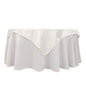 Lamour Satin 54"x54" Table Overlay Square Tablecloth Ivory - Durable & Silk-Like Table Cover Pro Linens