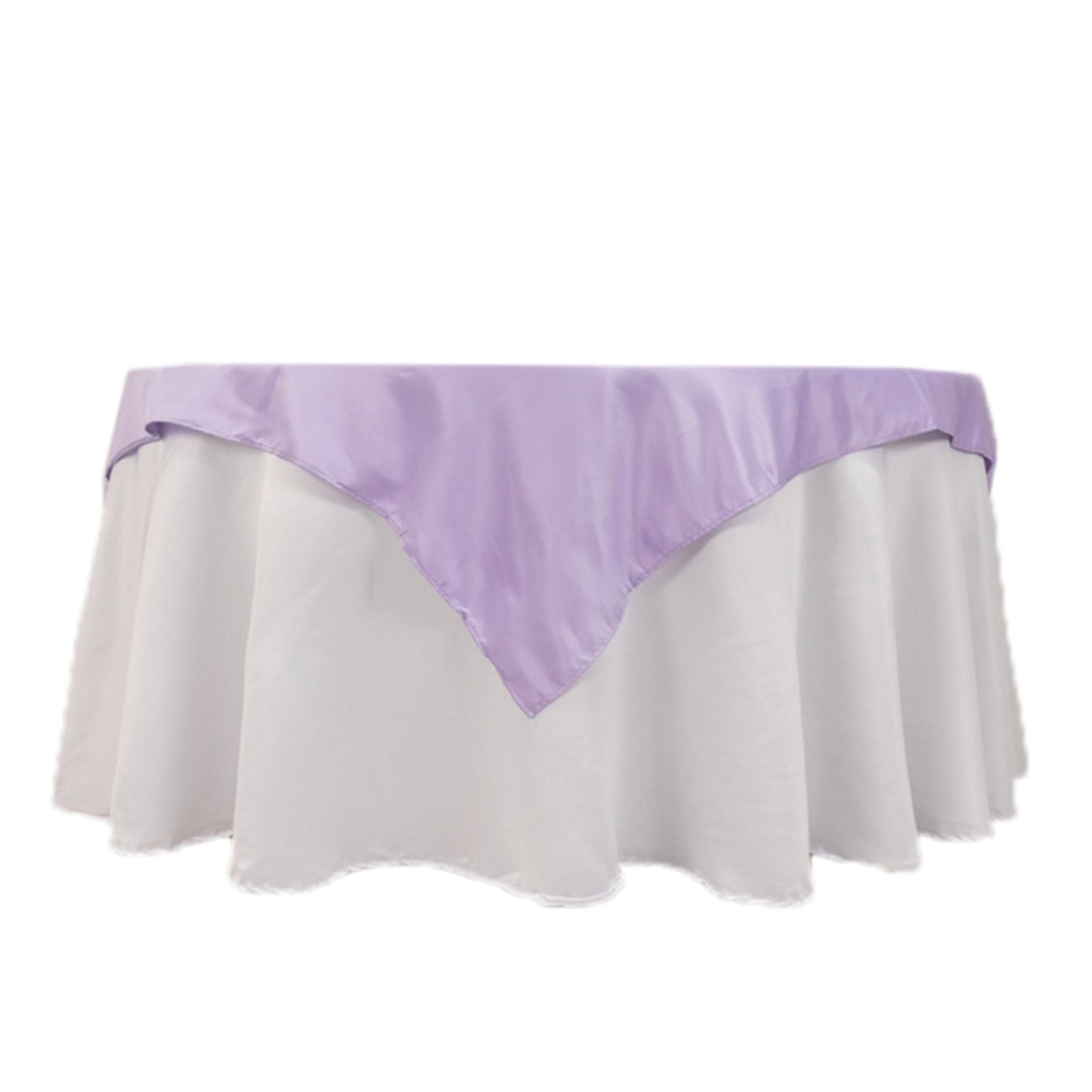 Lamour Satin 54"x54" Table Overlay Square Tablecloth Lavender Lilac - Durable & Silk-Like Table Cover Pro Linens