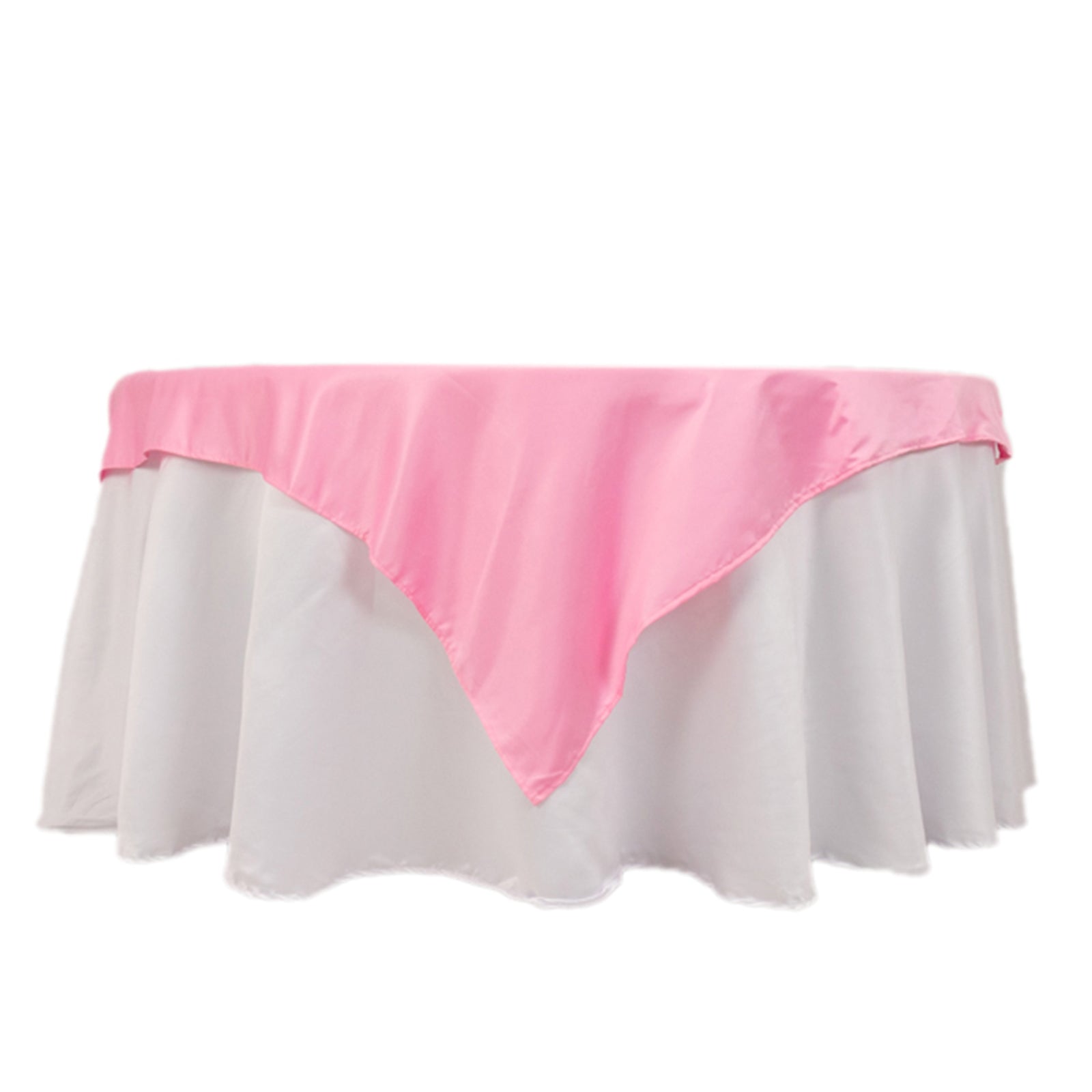 Lamour Satin 54"x54" Table Overlay Square Tablecloth Pink - Durable & Silk-Like Table Cover Pro Linens