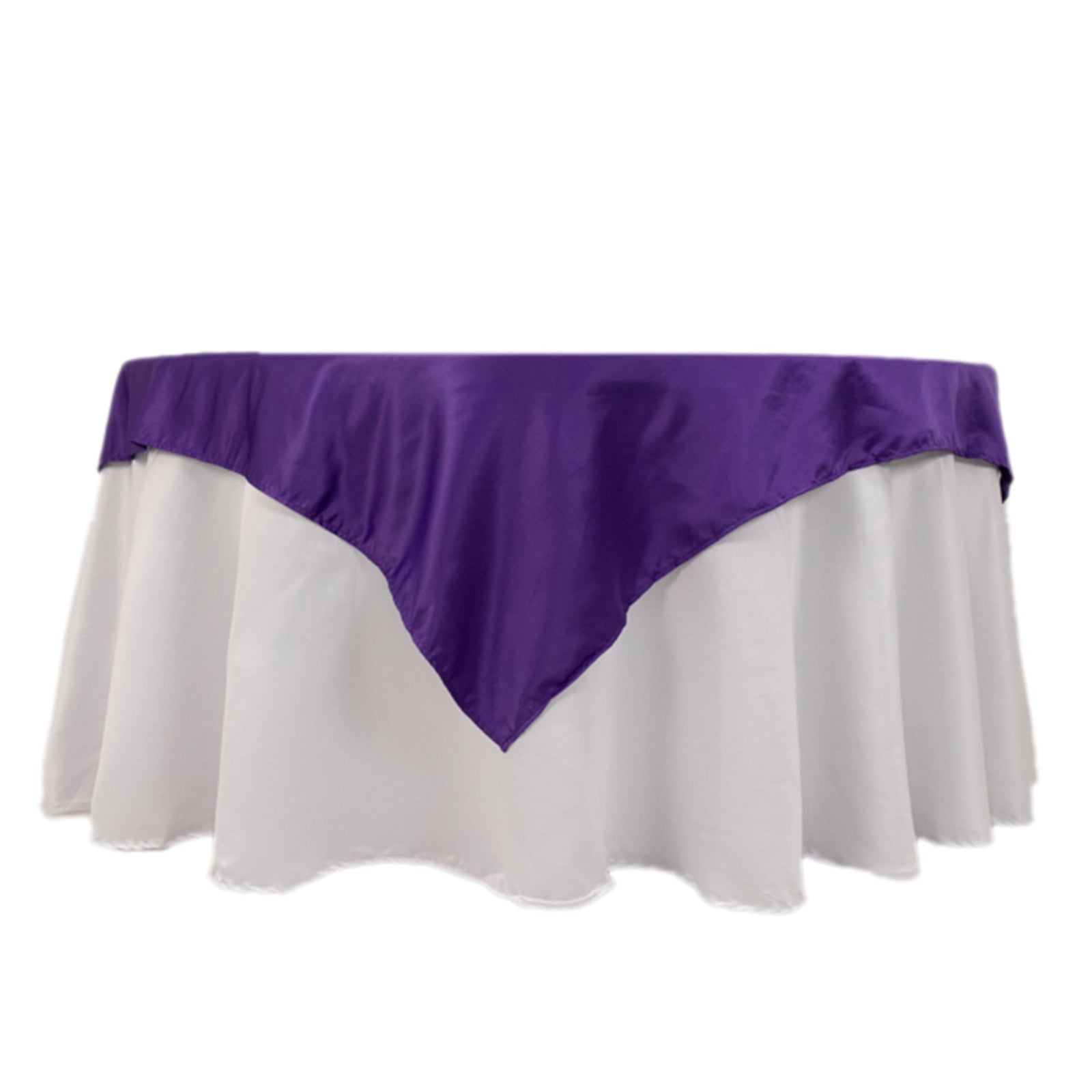 Lamour Satin 54"x54" Table Overlay Square Tablecloth Purple - Durable & Silk-Like Table Cover Pro Linens