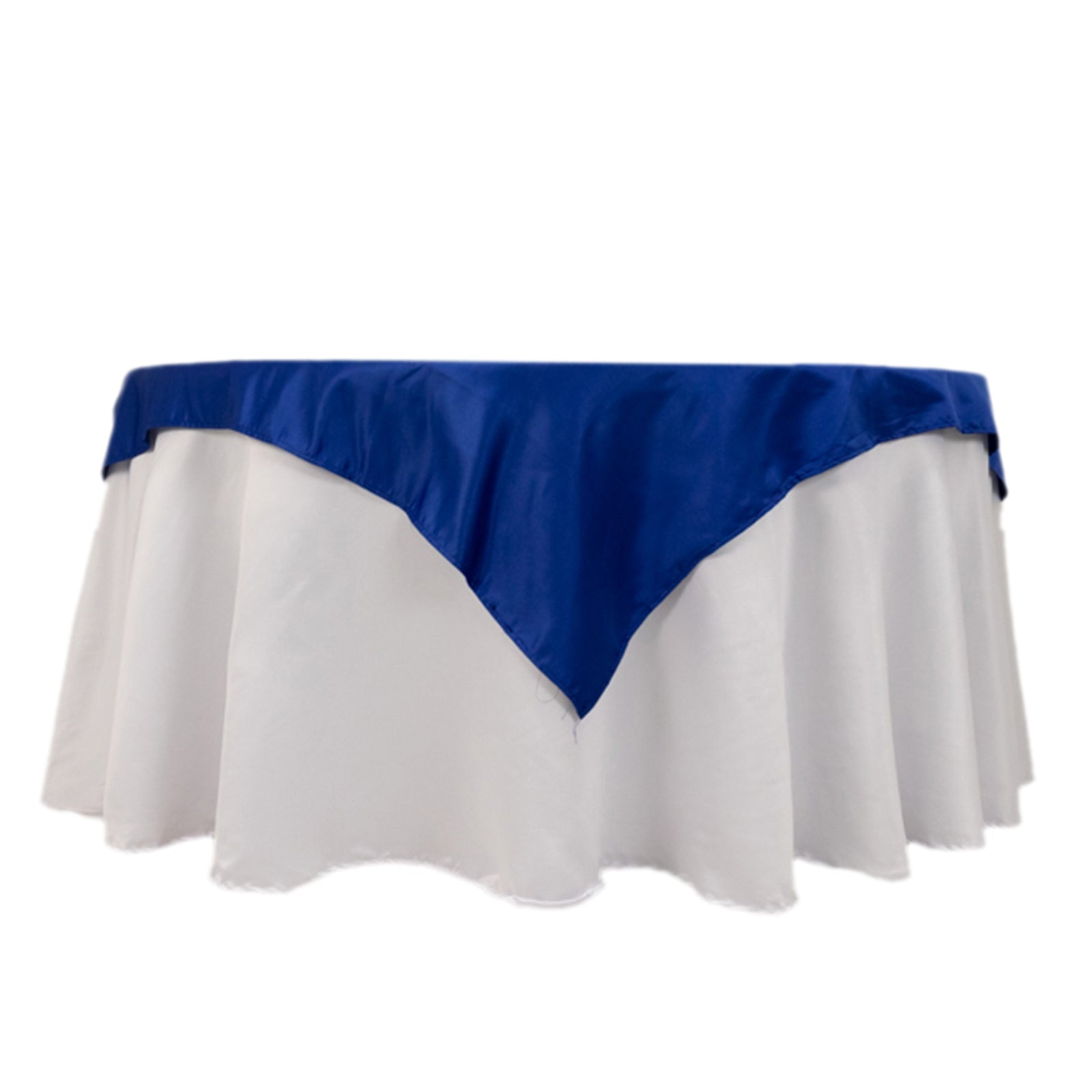 Lamour Satin 54"x54" Table Overlay Square Tablecloth Royal Blue - Durable & Silk-Like Table Cover Pro Linens