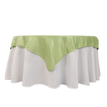 Lamour Satin 54"x54" Table Overlay Square Tablecloth Sage Green - Durable & Silk-Like Table Cover Pro Linens