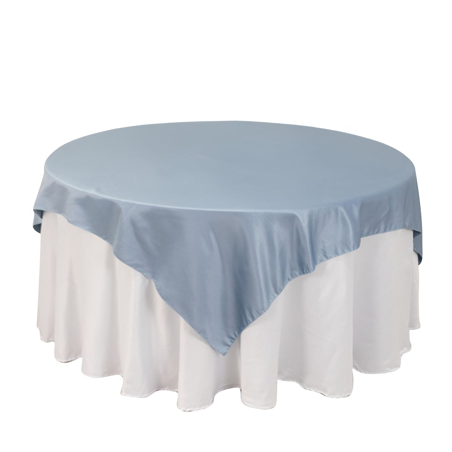 Lamour Satin 72"x72" Table Overlay Square Tablecloth Dusty Blue - Smooth Finish Table Topper Pro Linens