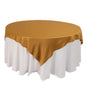 Lamour Satin 72"x72" Table Overlay Square Tablecloth Gold - Smooth Finish for Luxurious Events Pro Linens