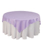 Lamour Satin 72"x72" Table Overlay Square Tablecloth Lavender Lilac - Smooth Finish Table Topper Pro Linens