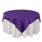 Lamour Satin 72"x72" Table Overlay Square Tablecloth Purple - Smooth Finish Table Topper Pro Linens