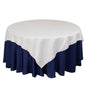 Lamour Satin 72"x72" Table Overlay Square Tablecloth White - Smooth Finish for Luxurious Events Pro Linens