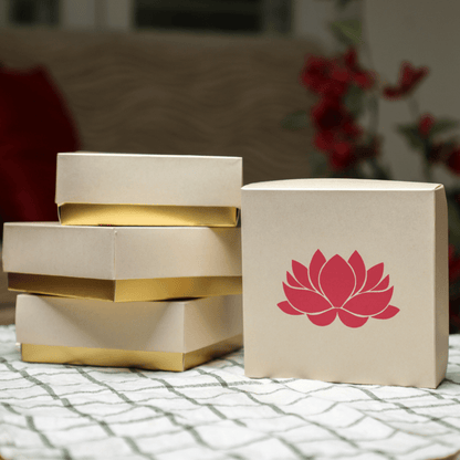 Lotus Printed White Sweet Boxes Paper PRO Indian