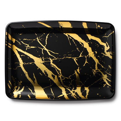 Marble Black and Gold Rectangle Serving Dish - 2 Pack - Pro Linens