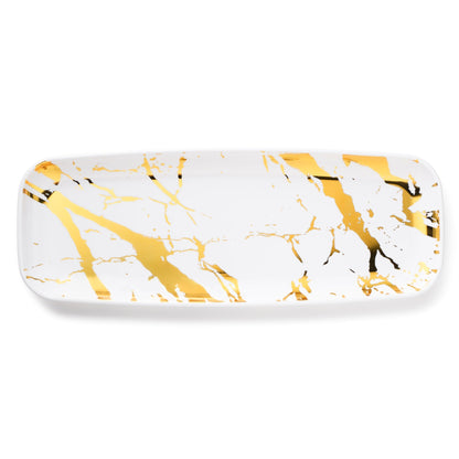 Marble White and Gold Oval Serving Dish - 2 Pack - Pro Linens