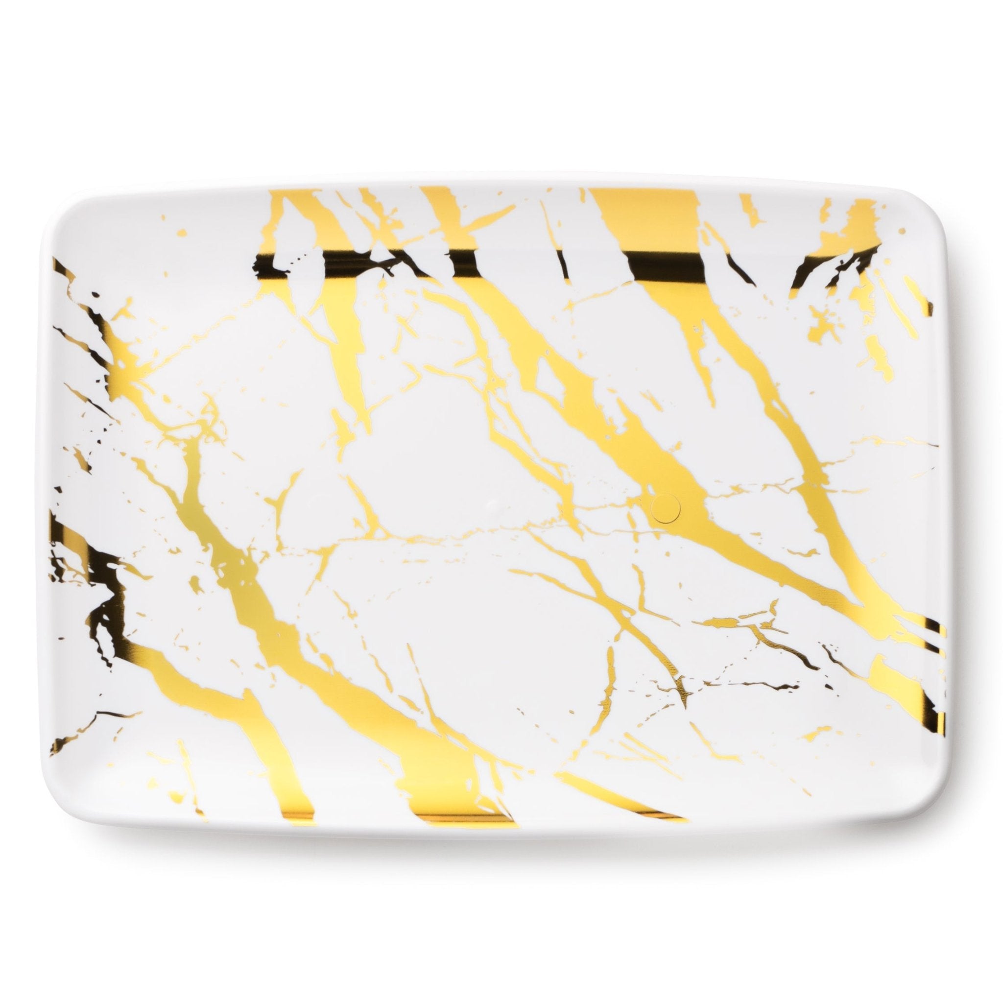 Marble White and Gold Rectangle Serving Dish - 2 Pack - Pro Linens