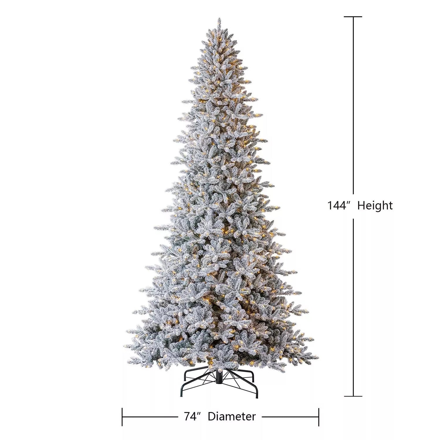 Member's Mark 12' Flocked Aspen Pre - Lit Christmas Tree - Pro Linens