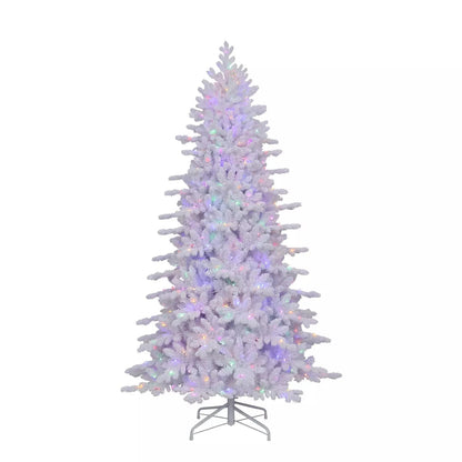 Member's Mark 7.5' Flocked White Fraser Fir Pre - Lit Christmas Tree - Pro Linens