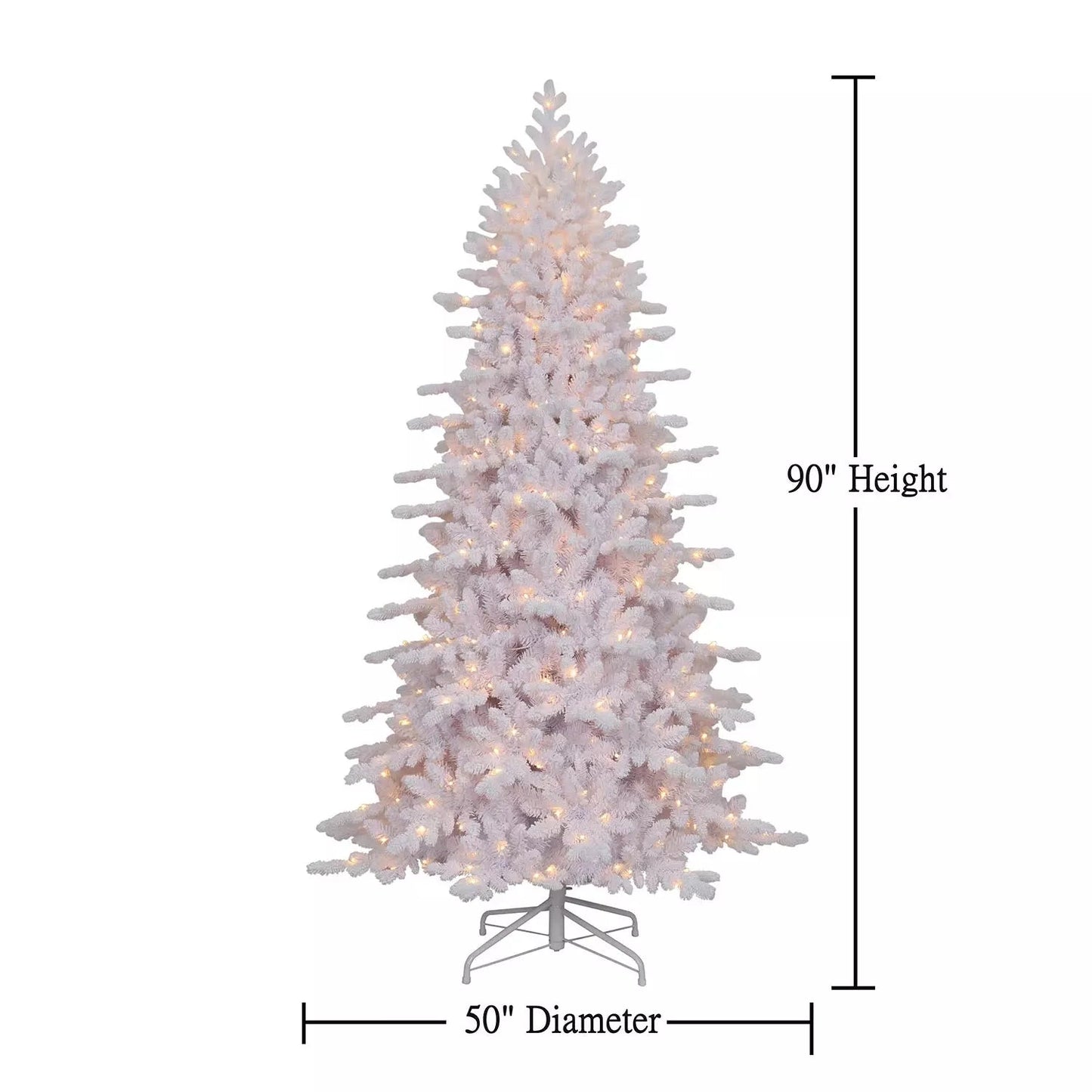 Member's Mark 7.5' Flocked White Fraser Fir Pre - Lit Christmas Tree - Pro Linens