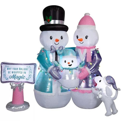 Member‘s Mark 8' Pre - Lit Inflatable Snowman Family - Pro Linens