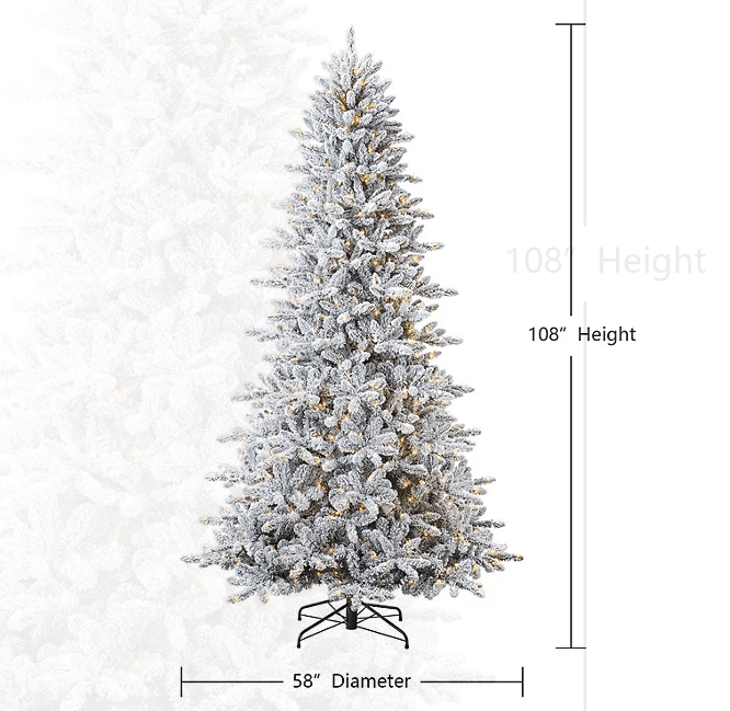 Member's Mark 9' Flocked Aspen Pre - Lit Christmas Tree - Pro Linens