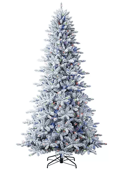 Member's Mark 9' Flocked Aspen Pre - Lit Christmas Tree - Pro Linens