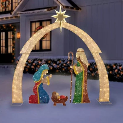 Member's Mark Pre - Lit Twinkling Nativity Set, 4 pc. - Pro Linens