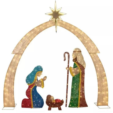 Member's Mark Pre - Lit Twinkling Nativity Set, 4 pc. - Pro Linens