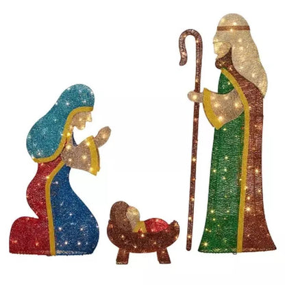 Member's Mark Pre - Lit Twinkling Nativity Set, 4 pc. - Pro Linens