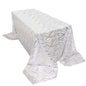 Mesh 90"x156" Rectangle Tablecloth Silver - Wave Sequin Embroidered Table Cover - Pro Linens