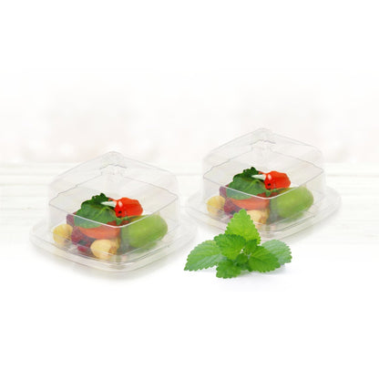 Mini Square Cake Plate with Dome Cover - 10 Pack - Pro Linens